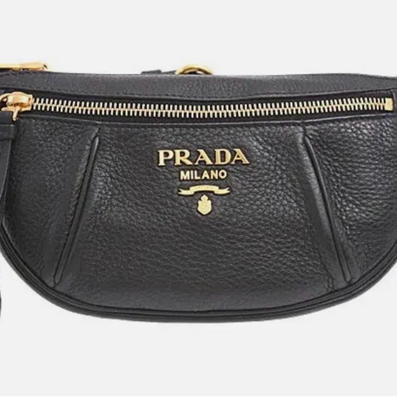 Prada Black Leather Pouch with Gold Zipper - Picture 3 of 8
